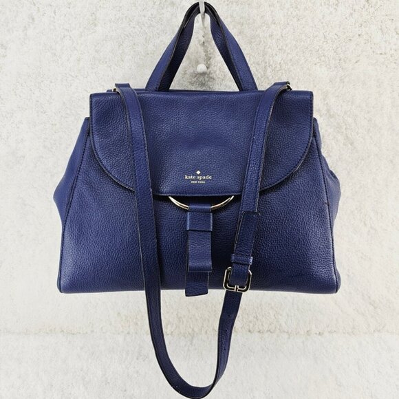 kate spade new york Handbags - KATE SPADE Jasper Clarke Street Ocean Blue Pebble Leather Top Handle Shoulder Ba